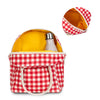 Zipper Lunch Bag - Gingham Red