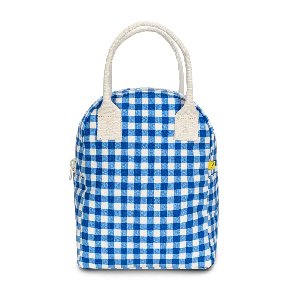 Zipper Lunch Bag - Gingham Blue