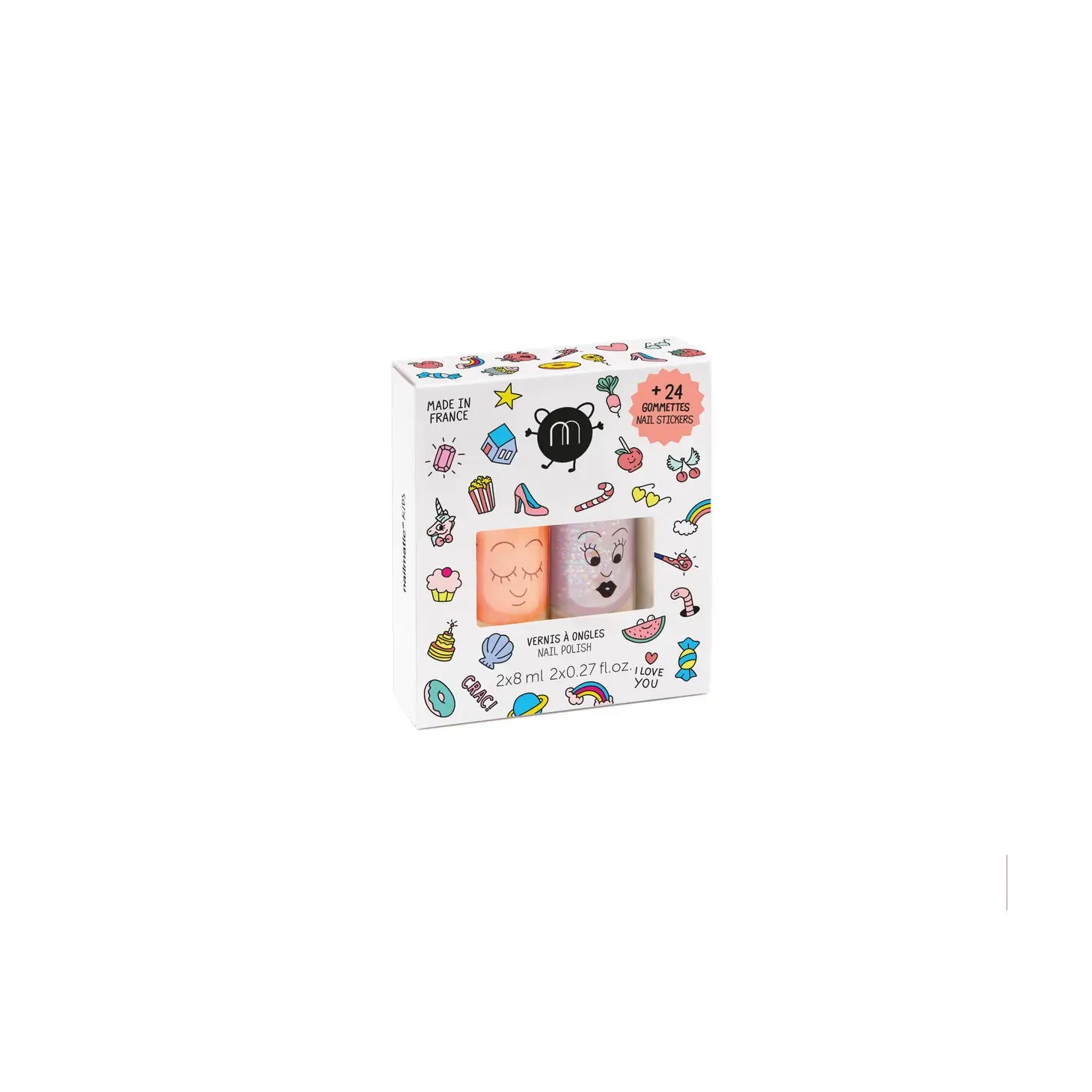 Nailmatic Set 2 Nail Polishes + 1 Nail Sticker CRAC