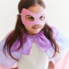 100% Silk Mask For Dress-Up, Pretend Play - Pink and Purple