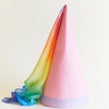 100% Silk Princess Hat For Dress-Up, Pink/Rainbow