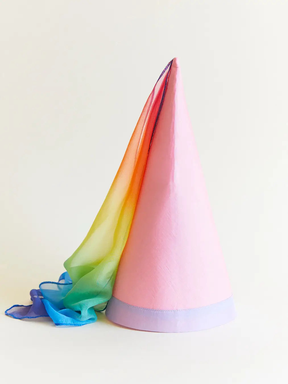 100% Silk Princess Hat For Dress-Up, Pink/Rainbow